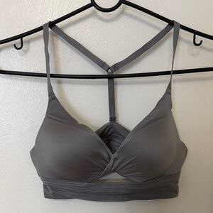Grey Twist Front Style bra